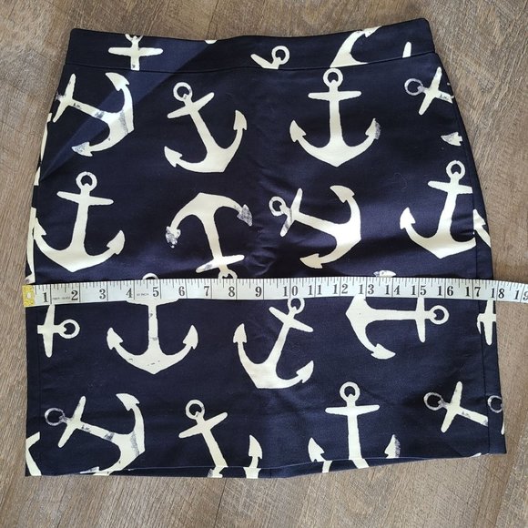 J. Crew Women's Size 0 Dizzy Anchors Postage Stamp Mini Skirt Nautical NEW - Picture 11 of 11